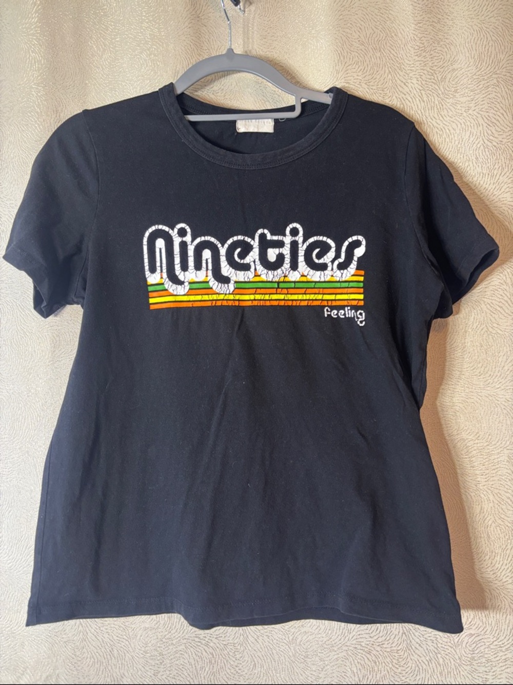 Nineties Feeling Black Graphic Tee 0212